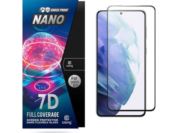 Crong 7D Nano Flexible Glass - murtumaton 9H hybridi lasi koko Samsung Galaxy S21 näytölle