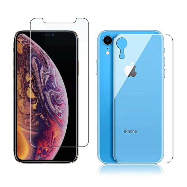 2-Pack iPhone XR HD -näytönsuoja + suojakalvo selkäosaan
