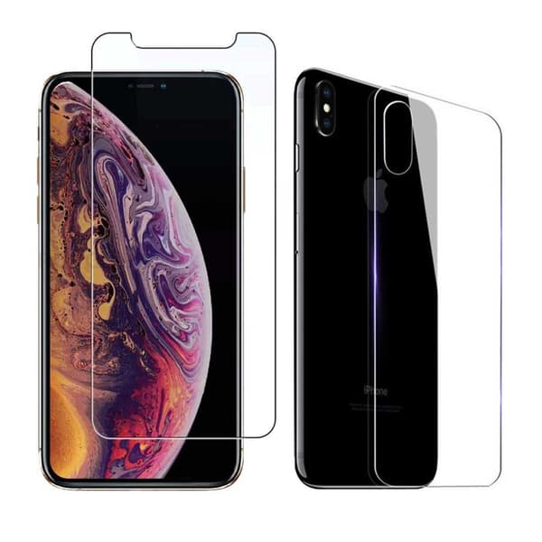2-pakke iPhone XS HD Screen Protector + Protective Film til Back