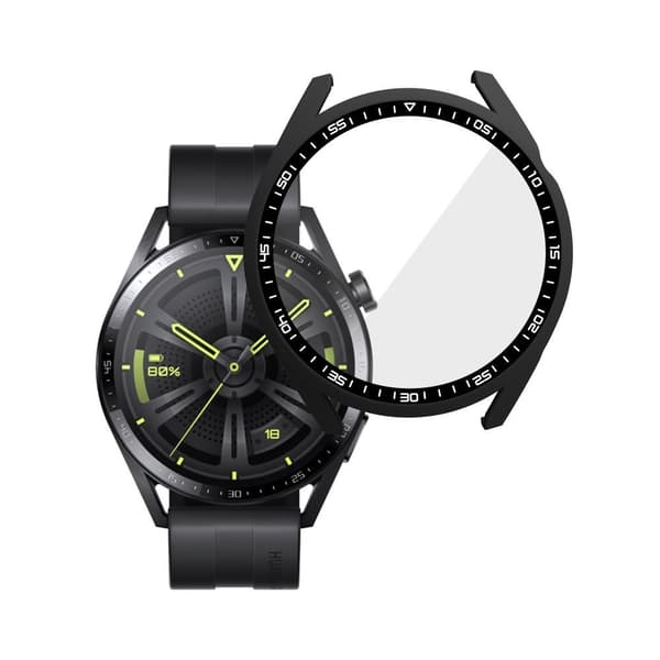 Huawei Watch GT 3 46mm urkasseramme med hærdet glas sort