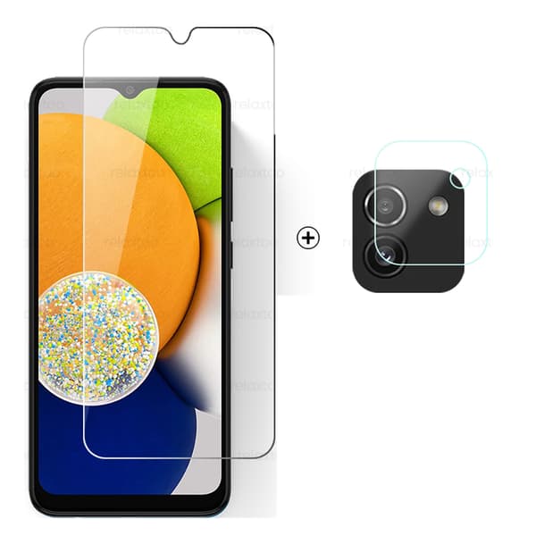 2-PACK Skärmskydd + Kameralinsskydd HD 0,3mm Galaxy A03 4G