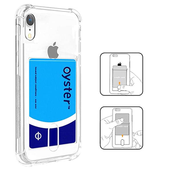 iPhone XR - 1 Set Skal med Korthållare och Skärmskydd