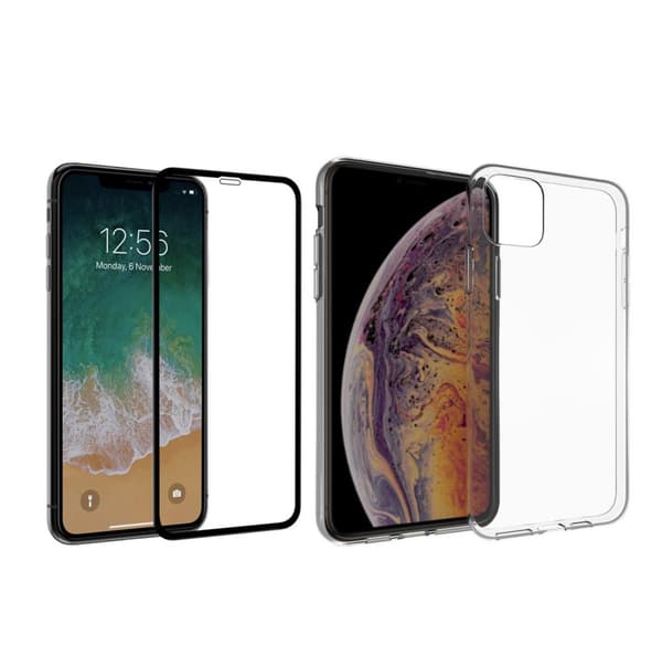 iPhone 11 - 1 Set Stötdämpande Silikonskal med Skärmskydd