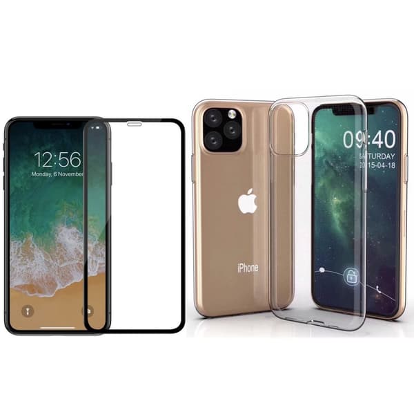 iPhone 11 - 1 Set Stötdämpande Silikonskal med Skärmskydd
