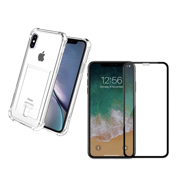 Skal med Korthållare och Skärmskydd iPhone XS Max