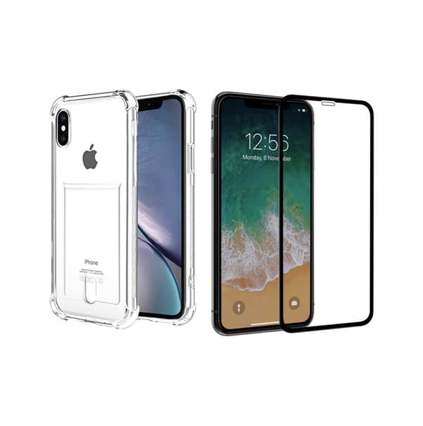 Skal med Korthållare och Skärmskydd iPhone XS Max