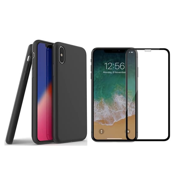 iPhone XS Max - 1 Set Mattbehandlat Skyddsskal med Skärmskydd