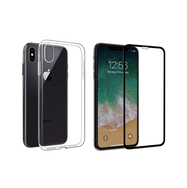 Stötdämpande Silikonskal med Skärmskydd iPhone XS Max