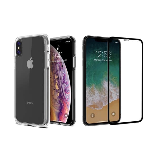 Stötdämpande Silikonskal med Skärmskydd iPhone XS Max