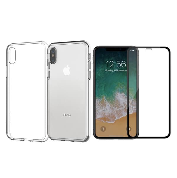 Stötdämpande Silikonskal med Skärmskydd iPhone XS Max