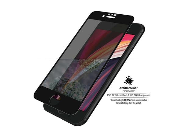 PanzerGlass - Skjermbeskyttelse for mobiltelefon - kant-til-kant - glass - med personvernsfilter - for Apple iPhone 6, 6s, 7, 8