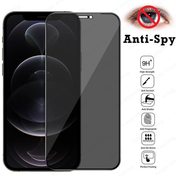 2-PACK iPhone XS Max Skärmskydd Anti-Spy HD 0,3mm
