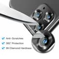 Miniatyrbillede 3 af 5: iPhone 12 Mini Linsskydd med Metallram - Svart (2-pack)