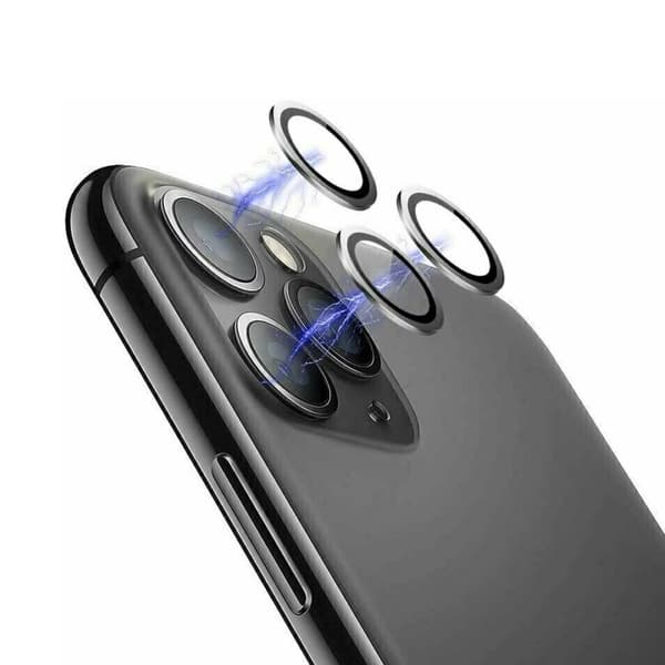 iPhone 12 Mini Linsskydd med Metallram - Svart (2-pack)