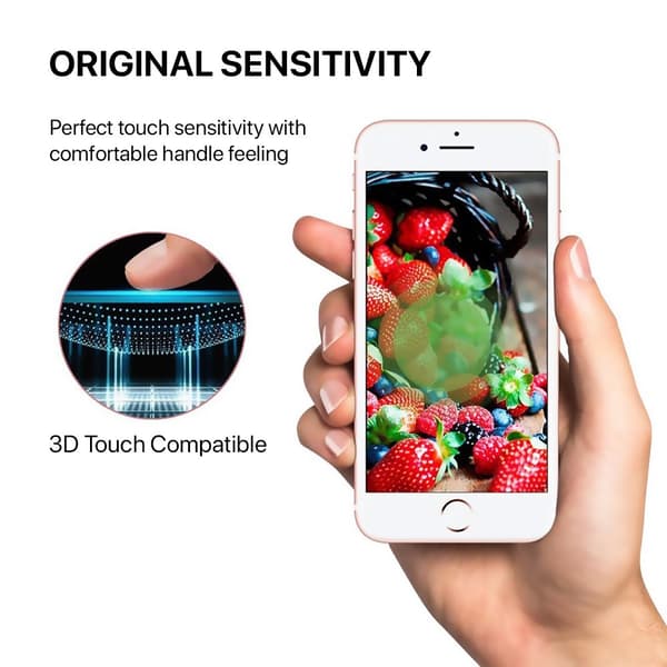 Skärmskydd Privacy iPhone 7/8/SE 2020 - 3D Härdat Glas Vit (miljö)