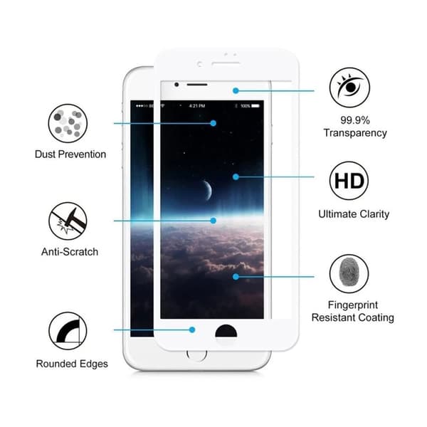 Skärmskydd Privacy iPhone 7/8/SE 2020 - 3D Härdat Glas Vit (miljö)