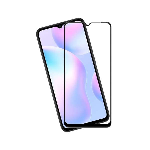 Skärmskydd Xiaomi Redmi 9A - 3D Härdat Glas Svart (miljö)