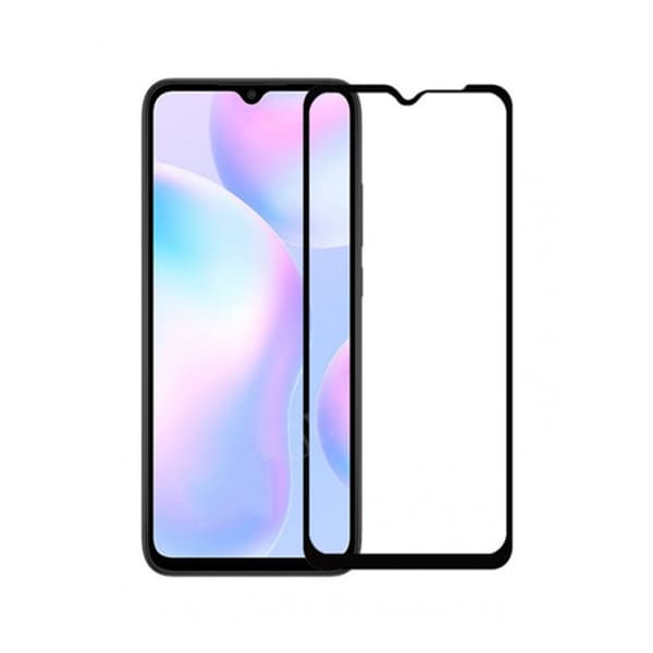Skärmskydd Xiaomi Redmi 9A - 3D Härdat Glas Svart (miljö)
