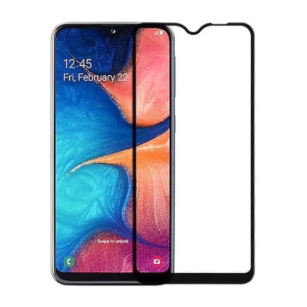 Skärmskydd Samsung Galaxy A20e - 3D Härdat Glas Svart (miljö)