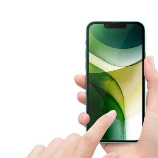 Skärmskydd iPhone 13/13 Pro/14/16e - 3D Härdat Glas Svart (miljö)