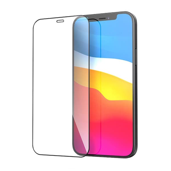 Skärmskydd iPhone 12 Pro Max - 3D Härdat Glas Svart (miljö)