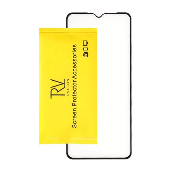 Skärmskydd Samsung A12 - 3D Härdat Glas Svart (miljö)