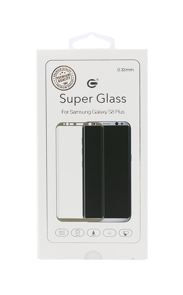 Skärmskydd Samsung S8 Plus - Härdat Japan Glas (Guld)