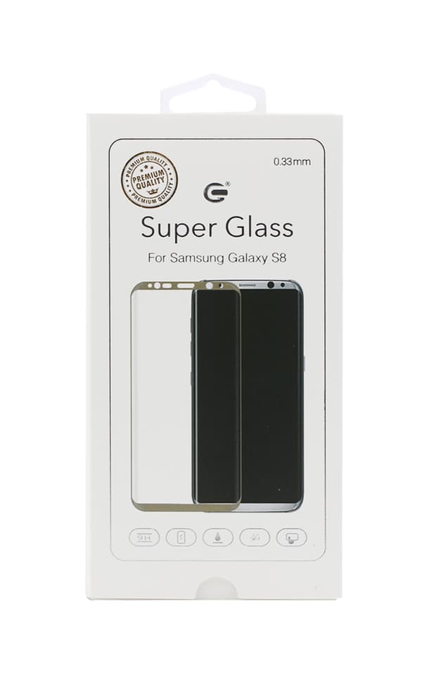Skärmskydd Samsung S8 - Härdat Japan Glas (Guld)