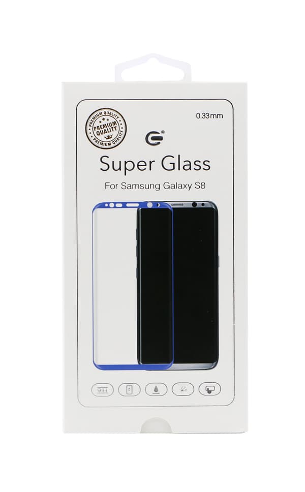 Skärmskydd Samsung S8 - Härdat Japan Glas (Blå)