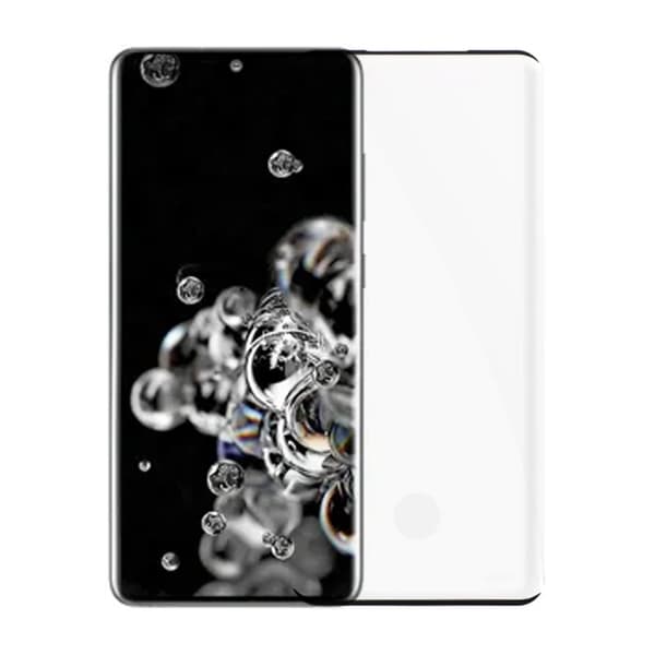 Skärmskydd och kameraskydd Samsung Galaxy S20 Ultra 5G - 3D Härdat Glas (miljö)