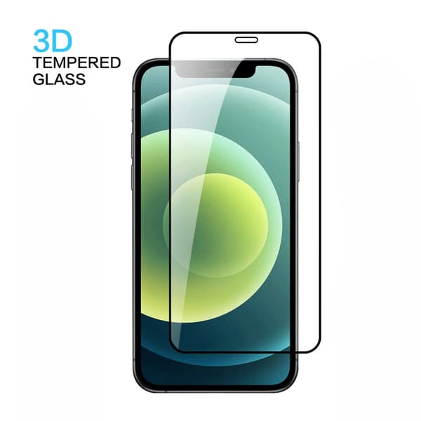 Skärmskydd iPhone 12 Mini - 3D Härdat Glas Svart (miljö)