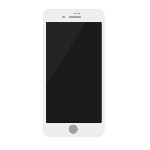 Skärmskydd Privacy iPhone 7/8 Plus - 3D Härdat Glas Vit (miljö)