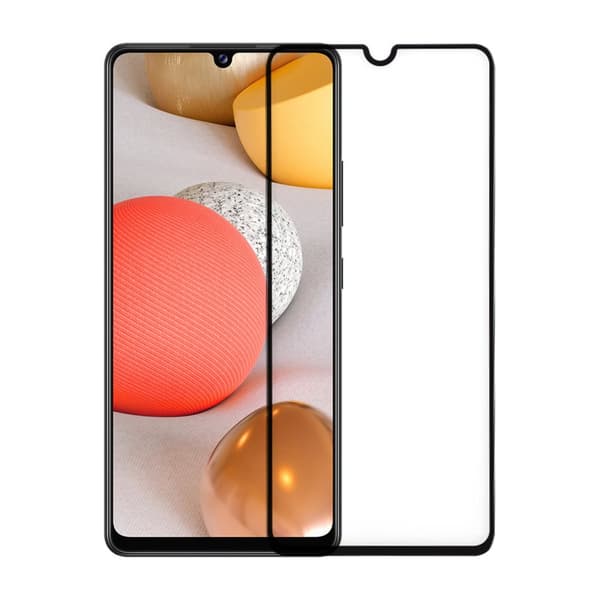 Skärmskydd Samsung A42 5G - 3D Härdat Glas Svart (miljö)