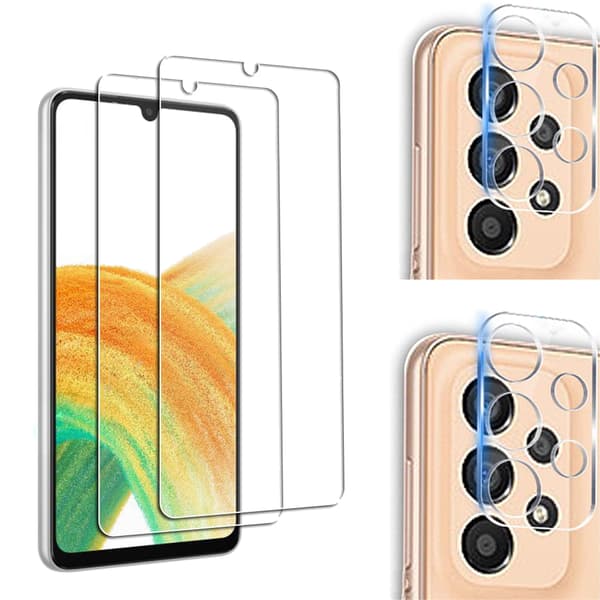2-PACK Galaxy A33 5G Sk�rmskydd + Kameralinsskydd HD 0,3mm