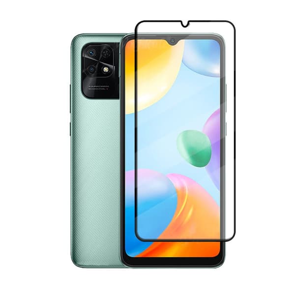 Skärmskydd Redmi 9C NFC - 3D Härdat Glas Svart (miljö)