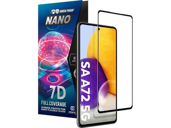 Crong 7D Nano Flexible Glass - Shatterproof 9H hybrid glass for the entire screen of the Samsung Galaxy A72