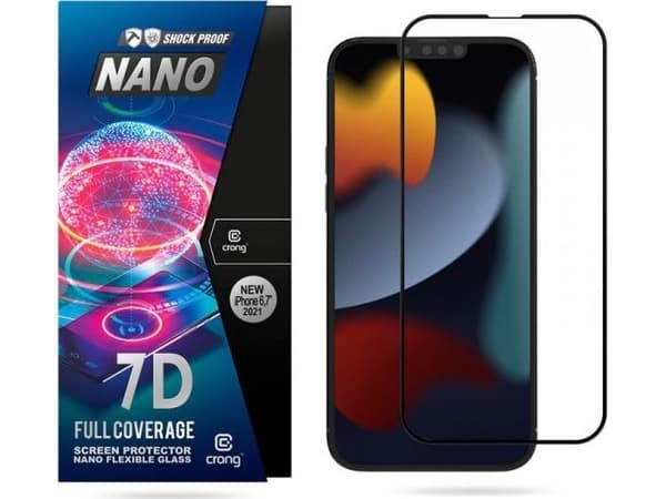 Crong Crong 7D Nano Flexible Glass - Shatterproof 9H hybrid glass for the entire screen of the iPhone 13 Pro Max