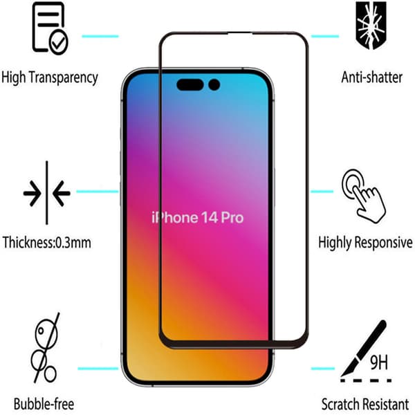 2-PACK iPhone 14 Pro Skärmskydd 2.5D HD 0,3mm