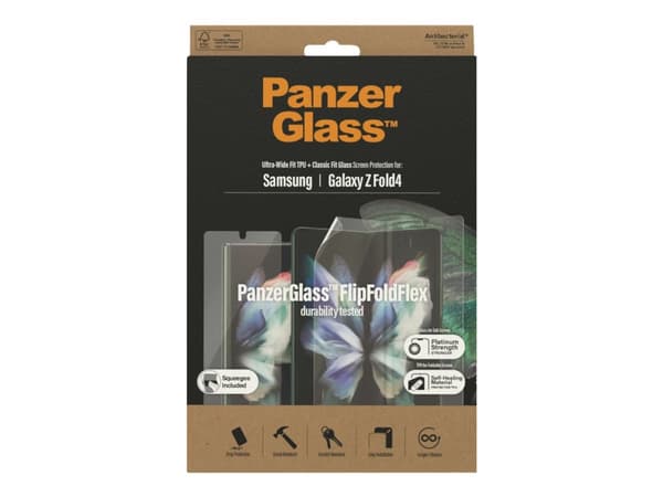 PanzerGlass Samsung Galaxy Z New Fold3 Case Friendly, Samsung, Samsung - Galaxy Z Fold4, Asennus kuivana, Naarmuuntumisenkestävä, Iskunkestävä, Antib