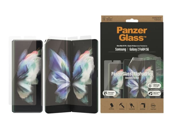 PanzerGlass Samsung Galaxy Z New Fold3 Case Friendly, Samsung, Samsung - Galaxy Z Fold4, Asennus kuivana, Naarmuuntumisenkestävä, Iskunkestävä, Antib
