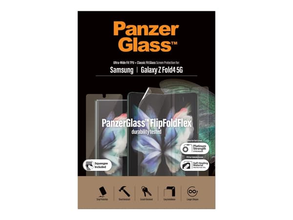 PanzerGlass Samsung Galaxy Z New Fold3 Case Friendly, Samsung, Samsung - Galaxy Z Fold4, Asennus kuivana, Naarmuuntumisenkestävä, Iskunkestävä, Antib