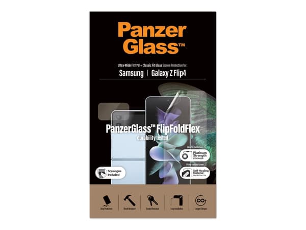 PanzerGlass™ | FlipFoldFlex - Skärmskydd för mobiltelefon - Kant-till-kant passform - Kristallklar | Samsung Galaxy Z Flip4