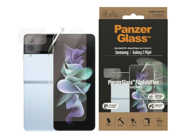 PanzerGlass™ | FlipFoldFlex - Näytönsuoja matkapuhelimeen - Reunasta reunaan sopiva - Kristallinkirkas | Samsung Galaxy Z Flip4