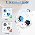 Miniatyrbild 5 av 9: [2-PACK] Skärmskydd iPhone 14 Plus Kameralinsskydd i Härdat glas Clear