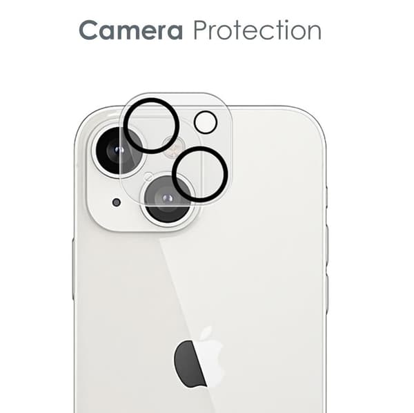 [2-PACK] Skärmskydd iPhone 14 Kameralinsskydd i Härdat glas Svart