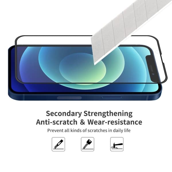 [2-PACK] Skärmskydd iPhone 14 Kameralinsskydd i Härdat glas Svart