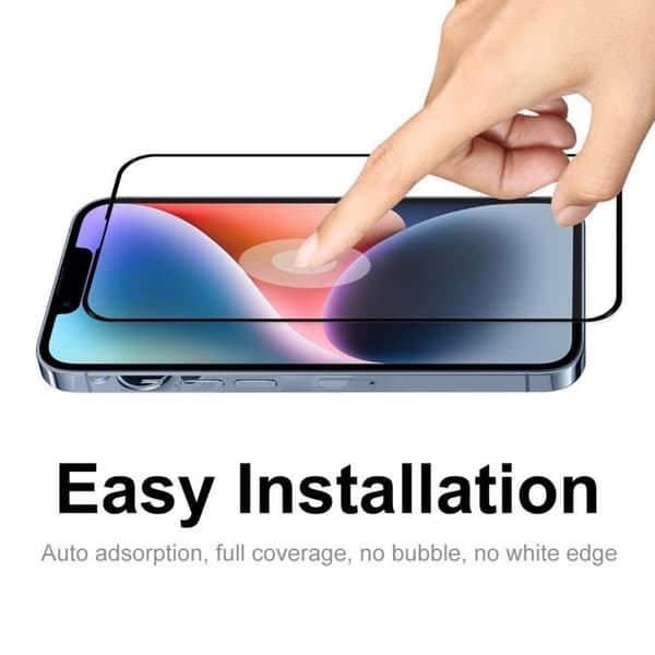 [1-PACK] iPhone 14/13/13 Pro Härdat Glas Skärmskydd - Svart