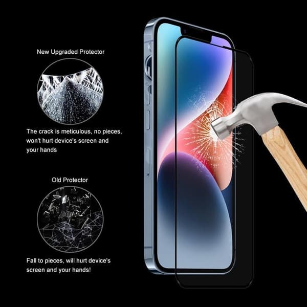 [1-PACK] iPhone 14/13/13 Pro Härdat Glas Skärmskydd - Svart