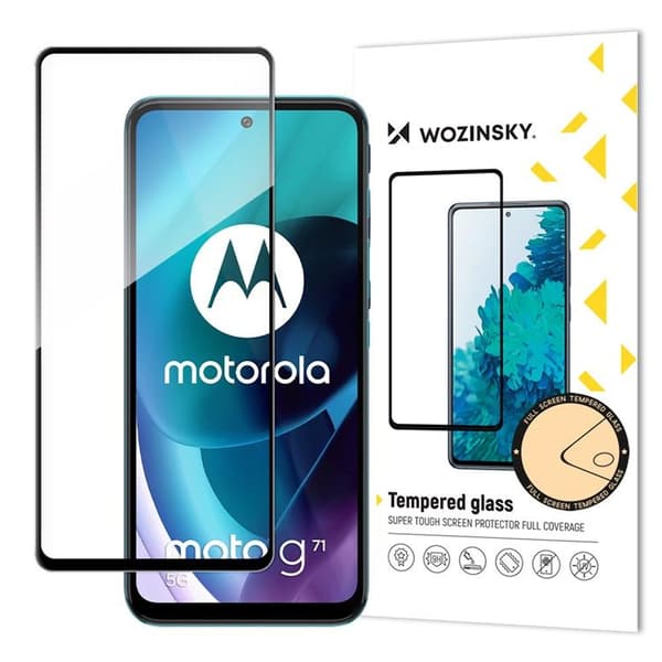 Wozinsky Motorola Moto G71 5G Härdat Glas Skärmskydd Full Glue, Svart