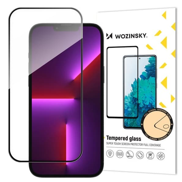 Skärmskydd iPhone 14 Pro Härdat Glas Svart Ram